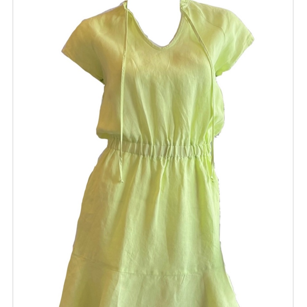 S’EDGE sundress lime green 100% French linen size xl NWT - Picture 2 of 11